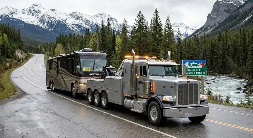 Saskatoon Class 8 truck towing