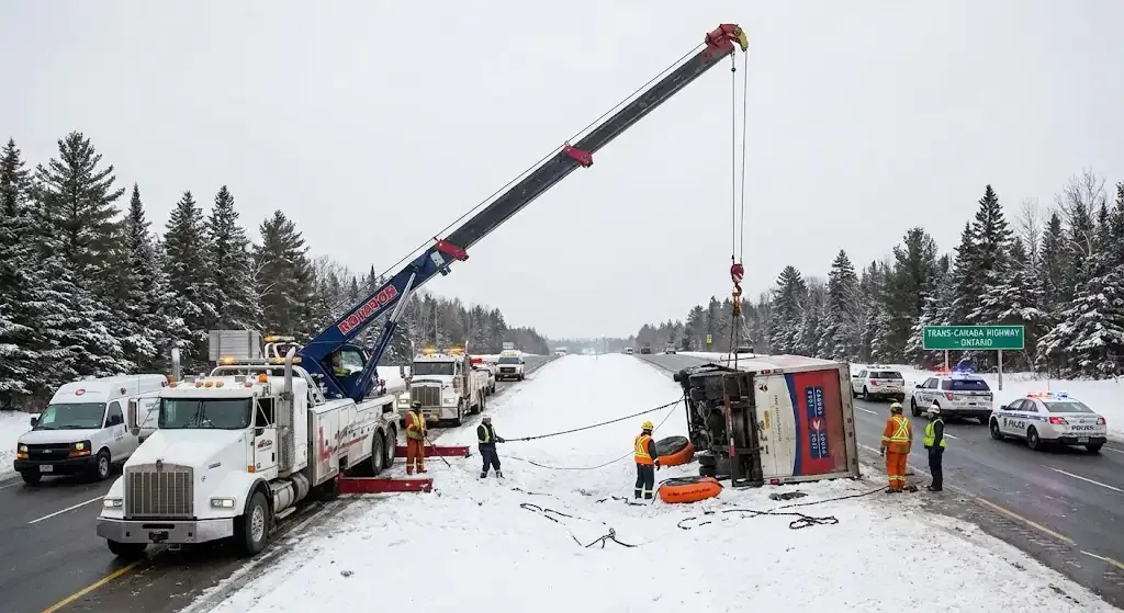 Saskatoon truck towing on highway corridor